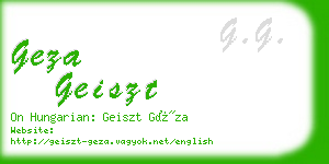 geza geiszt business card